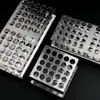 Estante para tubos de ensayo de acero inoxidable 304, estante en forma de Z, diámetro del orificio 15 mm, 17 mm, estante para tubos de ensayo de 25 orificios, 50 orificios