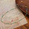 Collar de cuentas de azúcar verde transfronterizo europeo y americano para mujer, collar y pulsera sencillos y dulces con personalidad de alta gama.