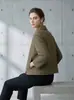 Casaco de Lã Xadrez Clássico para Mulheres Outono e Inverno 2026 Novo Estilo Estilo Britânico Gola Pequena de Terno Casaco de Lã Top Curto