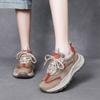 Zapatos Deportivos Ligeros Transpirables de Malla y Cuero Genuino Jishu 2025 Primavera y Otoño Venta Caliente Piel de Vaca de Primera Capa Cordones Casuales para Mujer