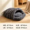 Cama para gato invierno cálida semicerrada todas las estaciones sentido universal de seguridad felpa invierno engrosada pantuflas nido para dormir casa para perro mascota