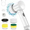 Escova de Limpeza Multifuncional, Multicominação, para Cantos de Cozinha, Banheiro e Vaso Sanitário Doméstico, Escova de Sapato, Escova de Limpeza Elétrica Cinza