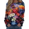 Suéter de punto de cuello redondo con flores de punto para mujer, estilo europeo y americano transfronterizo, suéter de impresión 3D para mujer