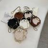 Bolso sobaquero bordado rómbico 2024 verano nuevo bolso de mujer popular textura cadena bolso bandolera portátil pequeño bolso redondo
