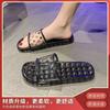 Pantuflas de Cristal Transparente de Alta Gama para Verano en Casa Baño de Mujeres Baño Desodorante Hogar Antideslizantes Suela Suave Moda Pantuflas de Cristal