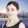 Bufanda para Colgar en Oreja de Seda Dorada para Mujer Primavera y Verano Versátil Protector Solar Manga para Cuello Velos Cubre Cuello Multifuncionales Bufanda de Seda Pequeña Variada de Cuello Alto