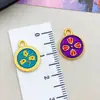 Estilo Chino DIY Oro Mate Antiguo Cinco Caminos Dios de la Riqueza Colgante Pequeño Azul Quemado Goteo de Aceite Accesorios para Pulseras Aleación de Zinc Joyería