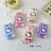 Guantes de Peluche de Gatito para Niñas, Nuevo Estilo de Invierno, Cálidos, Lindos, Separados por Dedos, Compatibles con Pantalla Táctil, Guantes Kt a Prueba de Viento
