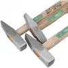Martillo de Ajustador con Mango de Madera Maciza, Martillo de Hierro, Martillo de Mano, Martillo Clavador Multifuncional de Acero de Alto Carbono, Martillo con Mango de Fibra de Cabeza Plana