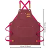 Delantal grueso nuevo modelo hecho a medida en stock para cocina casera, lona de 16 oz resistente a la suciedad con logotipo impreso, comercio exterior transfronterizo al por mayor