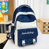 Mochila Versátil de Grande Capacidade Estilo Coreano Nova para Meninas, Alunos do 5º-6º Ano, Ensino Fundamental II, Ensino Médio, Mochila de Costas Duplas com Proteção para a Coluna Redutora de Carga