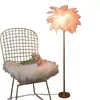 Lámpara de pie de plumas de moda, luz para pasillo de boda, lámpara de pie de plumas de avestruz estilo nórdico para estante de mesa de café en sala de estar, hierro