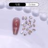 Color champán mini tamaño pequeño forma plana taladro de uñas grande joyería para uñas ojo de caballo amor k9 taladro de vidrio al por mayor
