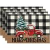 Jogos Americanos de Natal Mais Vendidos da Amazon Anão de Pinheiro Estampado Material de Linho Novo Decorativo de Inverno