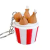 Chaveiro de Frango com Batata Frita e Pipoca Impresso em 3D de Venda Quente Transfronteiriça KFC Interruptor Verde Alívio de Estresse