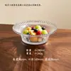 Tigela de vidro listrada, minimalista e elegante, perfeita para uso doméstico como fruteira, adequada para restaurantes, banquetes e salas de estar, ideal para servir alimentos e saladas