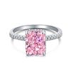 Europa y Estados Unidos Transfronterizo Anillo de plata de ley S925 para mujer Moda de alta gama Diamante rosa 8A Anillo Estilo Mori Joyería versátil para mujer
