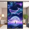 Pegatina de Vidrio Cielo Estrellado para Inodoro Baño Puerta Corrediza Ventana Anti-corrimiento Protección Solar Anti-miradas Indiscretas Película Electrostática Mate