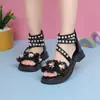 Zapatos de Playa para Niños, Sandalias de Verano Transpirables para Niñas, Florales, Dulces y Lindas, Zapatos Romanos de Suela Suave, Zapatos de Princesa para Niños Mayores