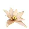Flores Navideñas Simuladas con Bordes Dorados, Regalos de Navidad, Decoraciones para Árbol de Navidad, Adornos para Decoración del Hogar, Estampado Dorado
