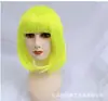 Fornecimento de Perucas com Franja Completa para Estudantes, Cortes Bob Coloridos, Perucas de Cabelo Curto para Halloween, Acessórios de Cabelo, Fantasias de Halloween