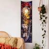 Tapiz Largo Comercio Exterior Sol y Luna Flor Fondo Pintado Tela Colgante Decoración Habitación Dormitorio Arte Estético Tela Colgante Tapiz