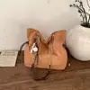 Estilo Coreano Mate para Viajes Casual Gran Capacidad Relajado Retro Gamuza Cadena para Mujer Bolso Tote Hombro Axila