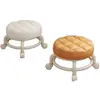 Taburete con rueda giratoria, adecuado para estar sentado prolongadamente, diseño moderno y minimalista, móvil con ruedas, taburete bajo, taburete redondo para cuidado infantil