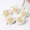 Flores Artificiais para Casamento, Cabeças de Rosa com Borda Enrolada, Arcos de Flores Artificiais, Paredes de Plantas com Flores de Seda, Cabeças de Flores de Rosa Artificiais