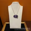 Bronce Antiguo Occidental Chapado 18 Oro Retro Viejo con Adorno Asimétrico Morado Cristal Morado Colgante Pequeño