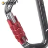 Mosquetão Zhongyu 30Kn para Uso Externo Escalada em Rocha Trava Automática Equipamento de Resgate com Suporte de Carga Fivela de Suspensão de Alta Tensão Trava Principal Preto e Vermelho