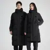 Abrigo Largo de Algodón por Encima de la Rodilla para Hombres y Mujeres, Nuevo Estilo de Invierno, Corte Holgado, Engrosado, Chaqueta a Prueba de Frío, Disponible para Compra Grupal