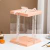 Caja Transparente para Pastel con Tapa Rosa 6 pulgadas 8 pulgadas 10 pulgadas Caja para Pastel de Cumpleaños Caja de Empaque para Hornear Extra Alta Al Por Mayor