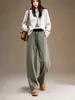 Calça Casual de Inverno Nova Chegada Duas Formas Veludo Plus Tamanho Perna Reta Perna Larga Calças Femininas