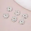 Color Plata Conservante Flor de Zirconia Bandeja Cuentas Accesorios Hechos a Mano Pulsera DIY Pulsera Collar Joyería Cuentas Espaciadoras Mayoreo