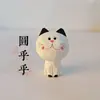 Enfeite de gato da sorte em madeira esculpido à mão para mesas de escritório e mesas, decoração criativa para casa, decoração de presente de aniversário