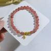 Pulsera de piedra rosa año 2024 año del Dragón pulsera de nacimiento femenina Pulsera de cuentas estilo étnico Lucky Lucky Pulsera de Año Nuevo