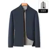 Jaqueta de Baseball Masculina Nova 2026, Usável dos Dois Lados, Gola Baseball, Roupa de Pai, Jaqueta Casual Simples de Cor Sólida para Homens