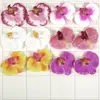 10cm Exquisiteza Cabeça de Flor Orquídea Borboleta Simulada Série de Cores da Primavera DIY Flor Artificial de Látex 3D para Arranjo de Flores, Acessórios de Cabelo e Decoração de Tiara