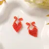 Ambiente festivo moño rojo blanco colgante de amor pendientes de corazón diy accesorios de colgante de bolsa para pareja