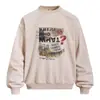 Sudadera con Cuello Redondo Estampado de Graffiti con Letras Americanas para Hombre, Primavera y Otoño, Holgada, Streetwear, Lavada, Vintage, Tie-dye, Ropa Deportiva