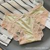 Ropa interior de satén y encaje directa de fábrica para mujer, cruzada de cintura baja, malla transparente, ligera, transpirable, bragas para damas sin rastro
