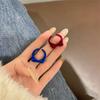 Anel de Laço Aberto com Flocagem Anel de Veludo para Menina Anel de Dedo Klein Blue com Flocagem Anel de Dedo de Comida