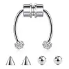 Al por mayor transfronterizo europeo y americano Nuevo Anillo de Nariz Magnético Fuerte Sin Perforación de Acero Inoxidable Anillo de Herradura Joyería para Piercing de Moda Personalizada