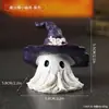 Chapéu Mágico de Halloween Fantasma Pequeno Enfeites de Resina Rosto de Fantasma Engraçado Adereços para Festa de Feriado Enfeites de Mesa