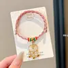 Pulsera Roja Tradicional para Mujer con Borlas para el Festival del Bote del Dragón, Pulsera de Cuerda de Cinco Colores, Pulsera Hecha a Mano de Estilo Étnico al por Mayor