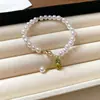 Pulseira de Pérola Gota de Óleo de Pitaya Banhada a Ouro Real Pulseira Simples Fashion Fofa de Desenho Animado Joias de Nicho de Alta Qualidade