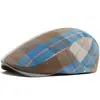 Boina de Cuadros Fina de Moda Primavera y Verano para Hombres y Mujeres, Gorra de Béisbol Retro Artística Británica Versátil