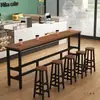 Mesa de Bar, Mesa Alta de Pared para el Hogar, Barra Pequeña de Ocio para Balcón, Mesa Larga Sencilla, Combinación de Mesa y Sillas de Bar Comerciales