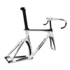 Cuadro Blanco de Carbono para Bicicleta de Pista Fixie Bicicleta de un Solo Velocidad Cuadro Fijo con un Manillar